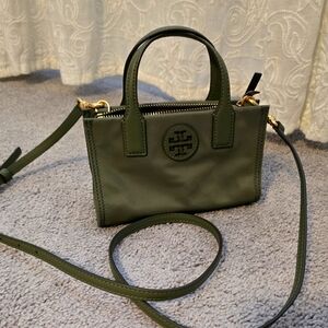 Tory Burch Green Mini Crossbody Bag with Gold Hardware